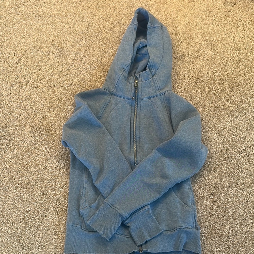 Casual Blue Hoodie with Zip